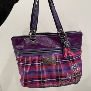 Coach Poppy Tartan Purple/Pink Plaid Vintage Bag